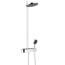 汉斯格雅（Hansgrohe）淋浴花洒沛适飞顶喷260 2速淋浴管恒温花洒带置物台套装家用淋雨 线下款银色260顶喷