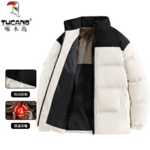 啄木鸟（TUCANO）品牌棉服冬季新款加绒加厚 卡其