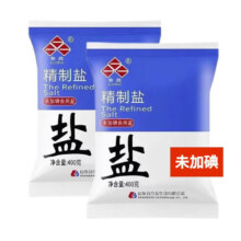 鲁晶精制盐  未加碘盐  400g 2袋