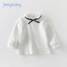 JELLYBABY宝宝打底衫2婴儿内搭上衣春季衣服3儿童女童白色t恤春秋 米白 120CM