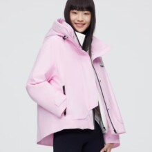 再降价，PLUS：波司登 秋冬鹅绒羽绒服 加厚连帽防风保暖外套 B20143782 晶莹粉1229 170/92A