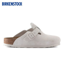 BIRKENSTOCK勃肯德国进口男女款牛皮绒面革软木Boston包头拖鞋 复古白色窄版1024740 37