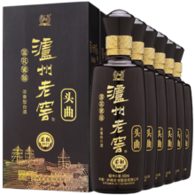 泸州老窖 蓝花瓷 头曲 柔和 浓香型白酒 52度 500ml 6盒 整箱