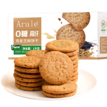 PLUS会员、需首购:Arale 高纤维燕麦0糖芝麻饼干 1kg礼盒
