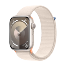 Apple/苹果 Watch Series 9 智能手表GPS款45毫米星光色铝金属表壳 星光色回环式运动表带 MR983CH/A