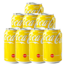 可口可乐（Coca-Cola）中国香港版柠檬味可乐碳酸饮料汽水网红高颜值饮料易拉罐气泡水 330mL8罐黄罐可乐