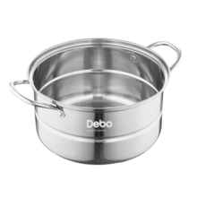 Debodebo徳铂马德里蒸锅燃气电磁炉通用家用不锈钢二层蒸锅