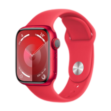Apple/苹果 Watch Series 9 智能手表GPS+蜂窝款41毫米红色铝金属表壳红色运动型表带S/M MRY73CH/A