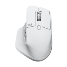 罗技（Logitech）大师系列 MX Master 3S 无线蓝牙鼠标 人体工学 办公 静音鼠标 高端 珍珠白 带无线接收器