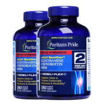 普丽普莱（Puritan's Pride）三倍浓度氨糖180片*2瓶 舒缓关节不适膝盖疼痛【刘国正冠军推荐】