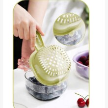 可爱双层沥水篮 家用蔬菜水果篮厨房客厅零食收纳筐 1个颜色随机