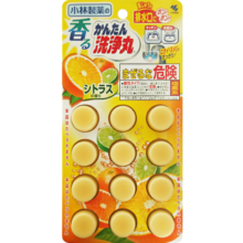 小林制药（KOBAYASHI）日本进口下水道地漏去垢除管道疏通剂排水管清道夫（柑橘香）12粒