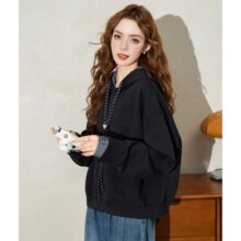 Et Boite 法文箱子 休闲时尚连帽抽绳拼接长袖卫衣