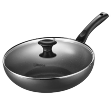 plus：美的（Midea）不粘锅 炒菜锅 炒锅 麦饭石色 少油烟 平底 燃气灶 30cm