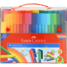 【全网低价】辉柏嘉（Faber-castell）水彩笔可水洗幼儿园可拼砌软头儿童绘画  80色155068