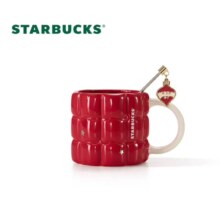 4日20点、PLUS会员：星巴克（Starbucks） 红色格纹款 马克杯 配搅拌棒 490ml