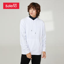京东PLUS：Baleno 班尼路 男士宽松连帽卫衣 001W白色