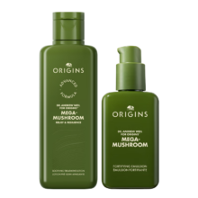 预售：Origins 悦木之源 灵芝水乳套装礼盒（灵芝水200+乳100+赠 灵芝水100ml*2+白胖子洁面50ml*4 +30ml+喷头+帆布包）