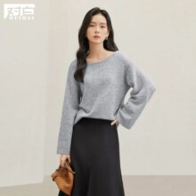 对白 宽松细闪银丝纱线毛衣