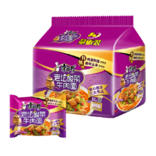 康师傅 方便面 老坛酸菜牛肉面 117g*5袋