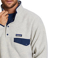 Patagonia 巴塔哥尼亚 Synch Snap-T 式抓绒保暖上衣 黑色/灰色  XXL 浅燕麦色