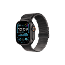 Apple/苹果 Watch Ultra 2 智能手表蜂窝款49 毫米黑色钛金属表壳黑色钛金属米兰尼斯表带S MXDT3CH/B