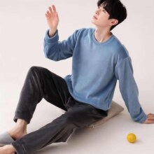 plus会员：宜而爽 男士法兰绒家居服
