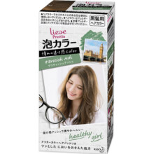 日本KAO花王泡沫染发剂泡泡植物Prettia浅驼遮白发自己在家染发膏