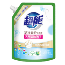 PLUS：超能 洁净柔护洗衣液 1kg 自然清香