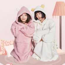 20点：LUCKMEEY 幸棉 女士加厚羊羔绒睡袍