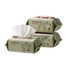 babycare婴儿手口湿巾新生儿湿纸巾加厚擦脸带盖大包6480紫盖湿巾80抽*3包