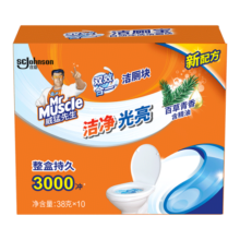 威猛先生（Mr Muscle） 洁厕宝 38g*10块 百草香型 蓝泡泡洁厕块 厕所马桶清洁祛垢