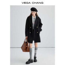20点开始：VEGA CHANG 赫本风羽绒大衣女 黑色 NNW2210248851
