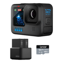 GoPro HERO12 Black防抖运动相机 增强续航 防水相机 vlog潜水滑雪摄影摄像【单机+增强双充+128G】