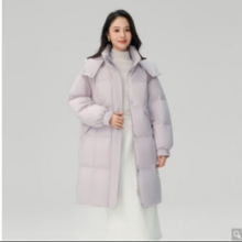 21日10点：BENGEN 冰洁 女士中长款羽绒服 可脱卸帽时尚宽松外套
