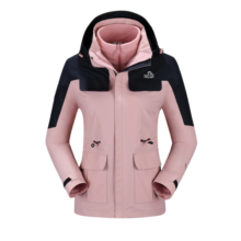 伯希和（Pelliot）【成毅同款】【山色】冲锋衣男女三合一登山服秋冬抓绒保暖两件套 【女】樱花粉 XL