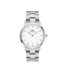 丹尼尔惠灵顿（DanielWellington）DW小精钢男表36mm白盘银色钢带男士石英腕表圣诞礼物DW00100203