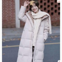 20点、plus会员：波司登 品质鹅绒商务显瘦长款连帽羽绒服女款外套