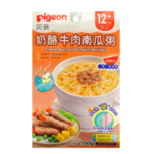 贝亲（Pigeon）婴幼儿辅食粥 即食米糊粥营养无添加 奶酪牛肉南瓜粥150g