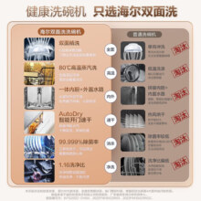海尔（Haier）洗碗机15套W5000嵌入式双面洗洗碗机洗消存一体一级水效变频50000Pa高水压80度高温洗智能开门速干 15套全新升级冰雪白【w5000S】