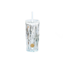 4日开始：星巴克 雾野系列菱纹款玻璃吸管杯530ml