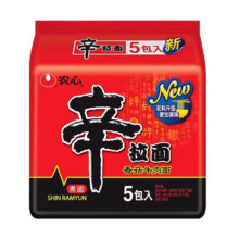 韩国农心辛拉面方便面泡面夜宵速食五连包香菇牛肉面