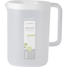 茶花（CHAHUA） 冷水壶塑料家用凉水壶果汁壶大容量杯子耐热耐高温凉水杯茶壶 白色【带刻度】 2200ml