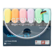 施耐德（Schneider）大容量荧光笔彩色标记号笔学生划重点做笔记办公用1-5mm 马卡龙6色套装115097