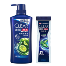 京东百亿补贴:清扬（CLEAR）男士洗沐套装水润沐浴露400g+清爽控油型洗发水500g