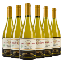 Concha y Toro干露典藏级霞多丽干白葡萄酒750ml*6瓶整箱 智利进口红酒
