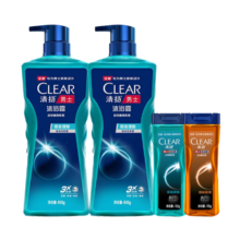 清扬（CLEAR）男士古龙香氛沐浴露深海探险海洋香600g*2+100g*2