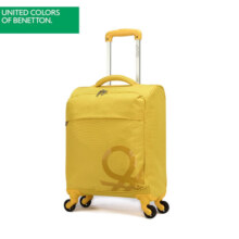 UNITED COLORS OF BENETTON贝纳通行李箱旅行箱拉杆箱密码箱软箱时尚大容量彩色可托运 贝纳通 拉链 黄色 27英寸