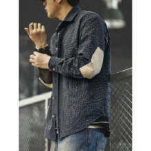 PLUS会员：Maden 马登工装 美式复古 泡泡纱格子衬衫