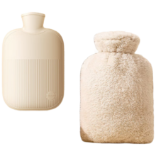 plus、需首购:为伴仿兔绒注水热水袋 米色500ml